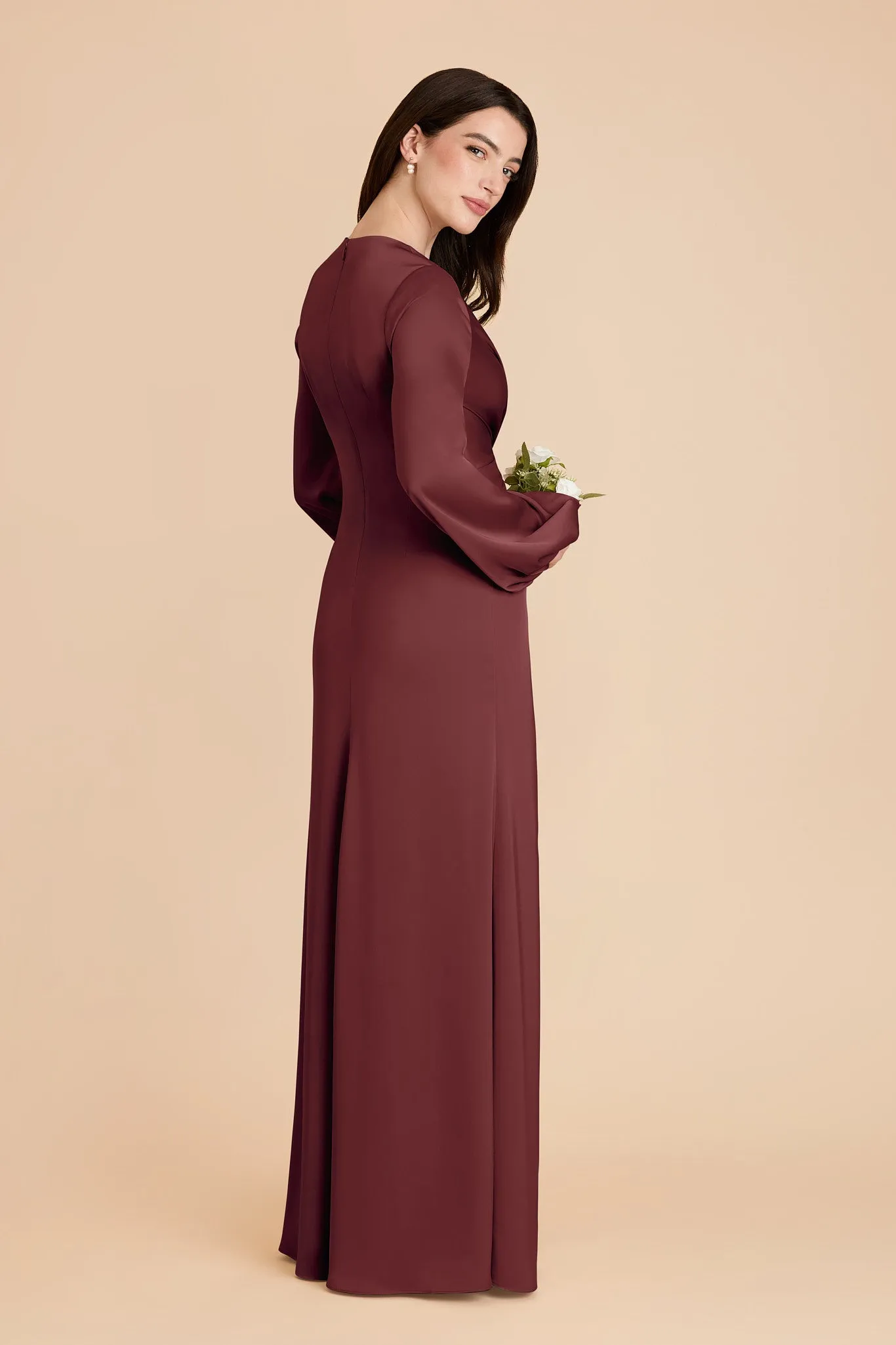 Juniper Matte Satin Dress - Rosewood sold by Birdy Grey product image thumbnail 4