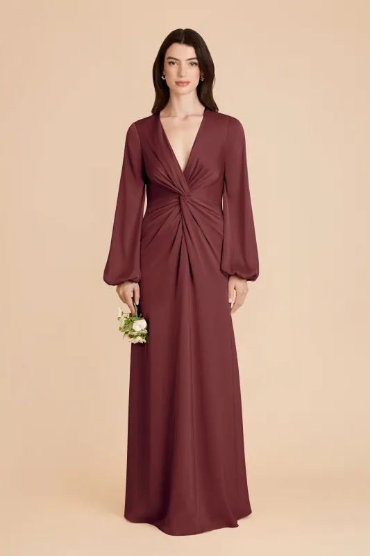 Juniper Matte Satin Dress - Rosewood made by Birdy Grey