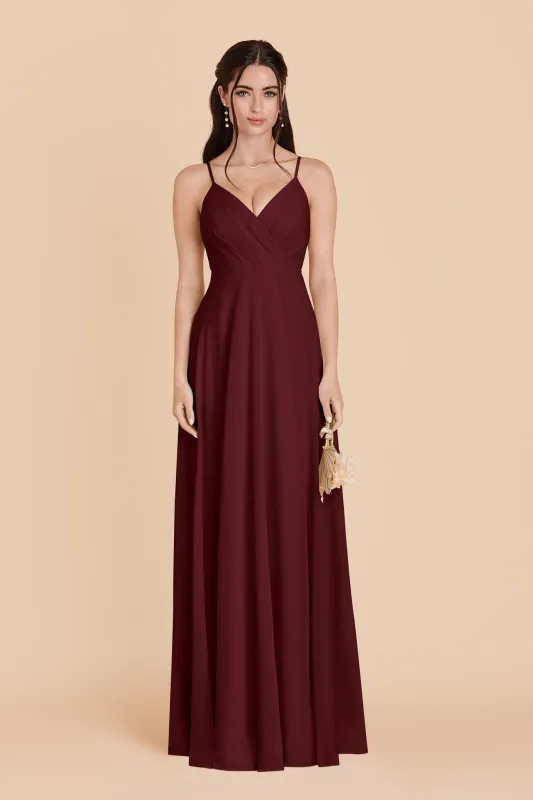 Kaia Chiffon Dress - Black Cherry made by Birdy Grey