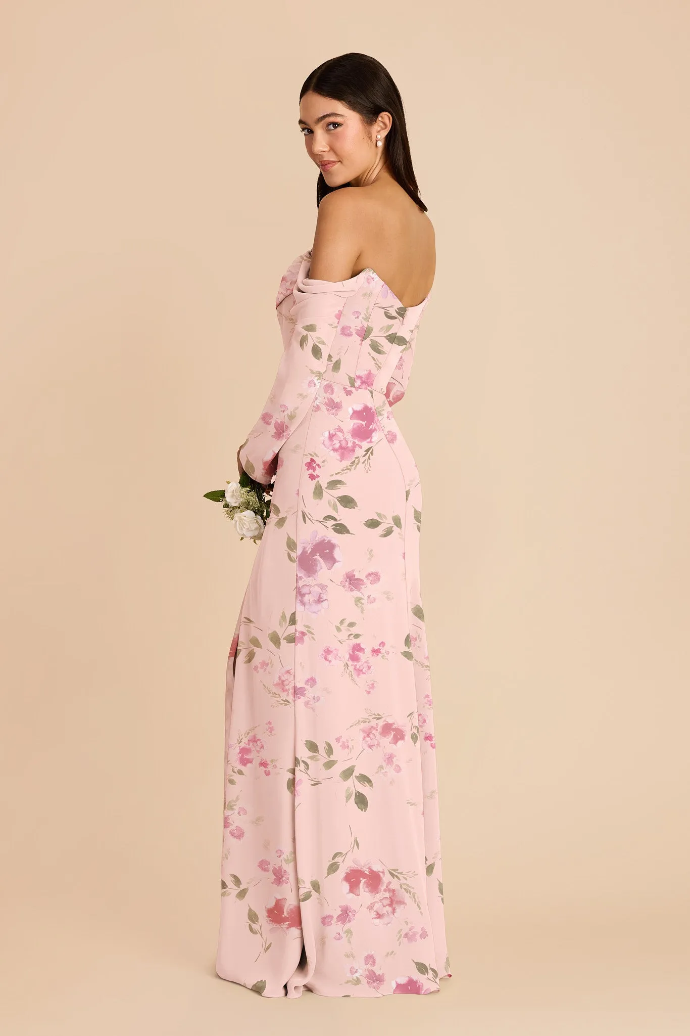 Maya Chiffon Dress - Blush Pink Rococo Floral sold by Birdy Grey product image thumbnail 3