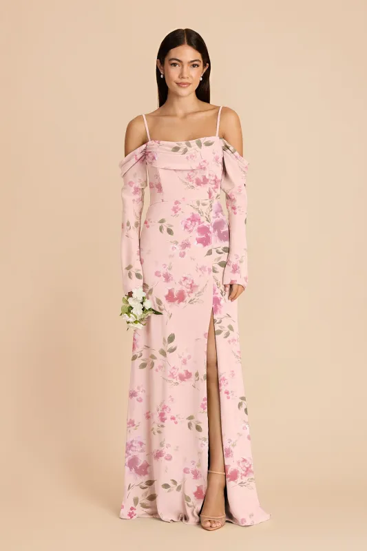 Maya Chiffon Dress - Blush Pink Rococo Floral made by Birdy Grey
