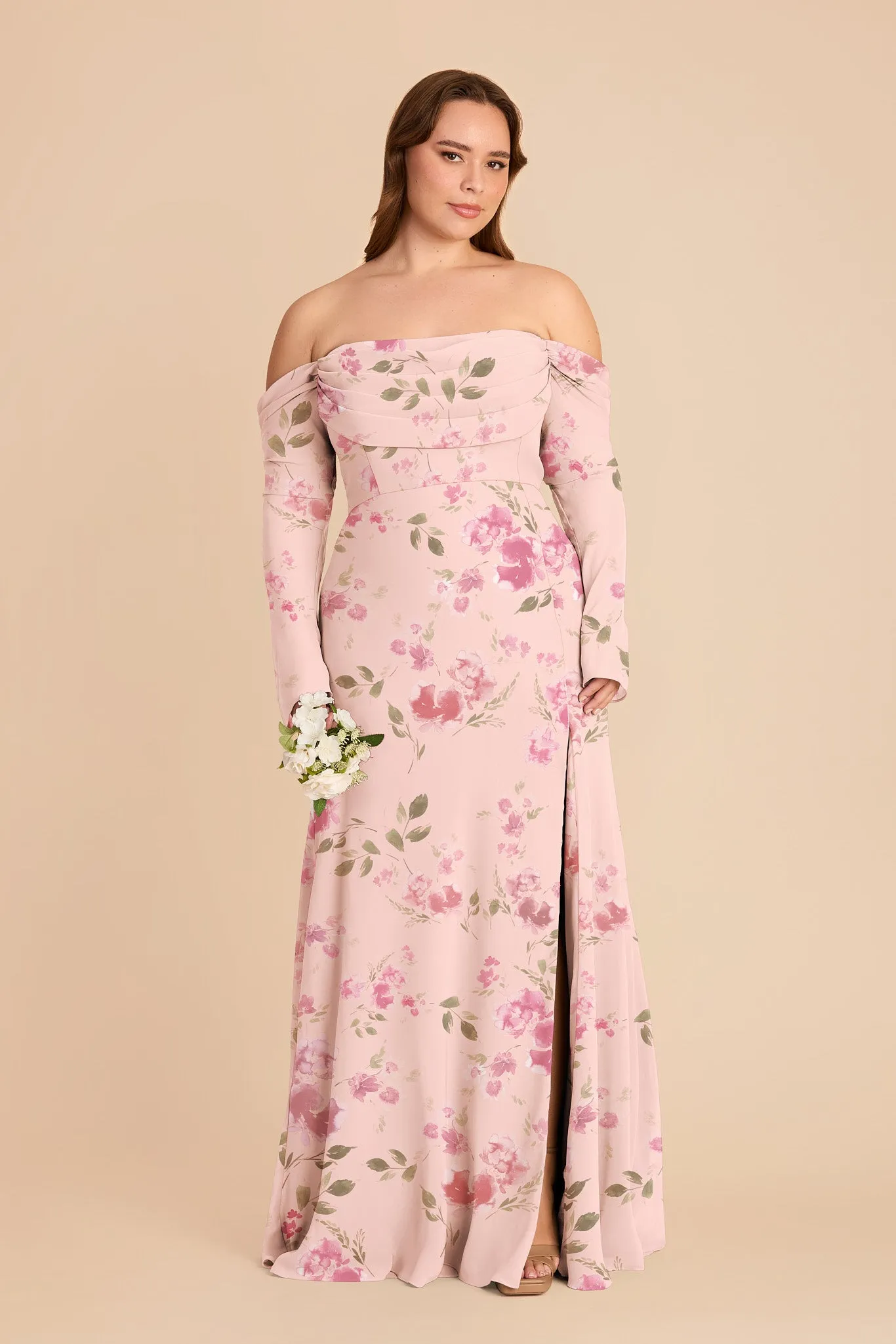 Maya Chiffon Dress - Blush Pink Rococo Floral sold by Birdy Grey product image thumbnail 2
