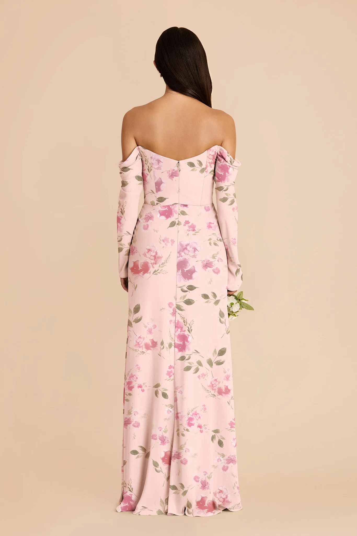 Maya Chiffon Dress - Blush Pink Rococo Floral sold by Birdy Grey product image thumbnail 4