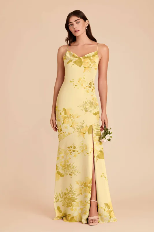 Olivia Chiffon Dress - Lemon Sorbet Romantic Bouquet made by Birdy Grey
