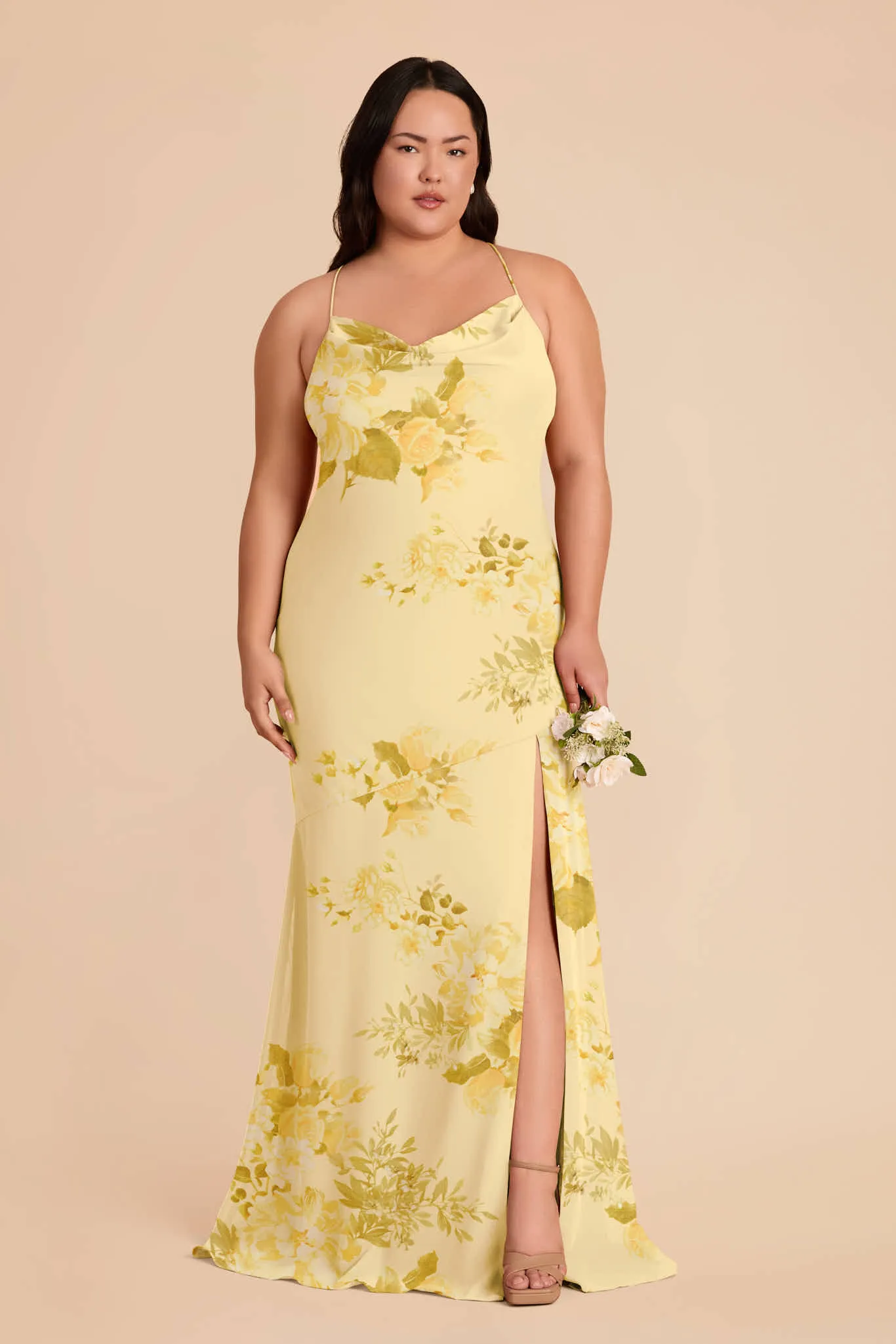 Olivia Chiffon Dress - Lemon Sorbet Romantic Bouquet sold by Birdy Grey product image thumbnail 2