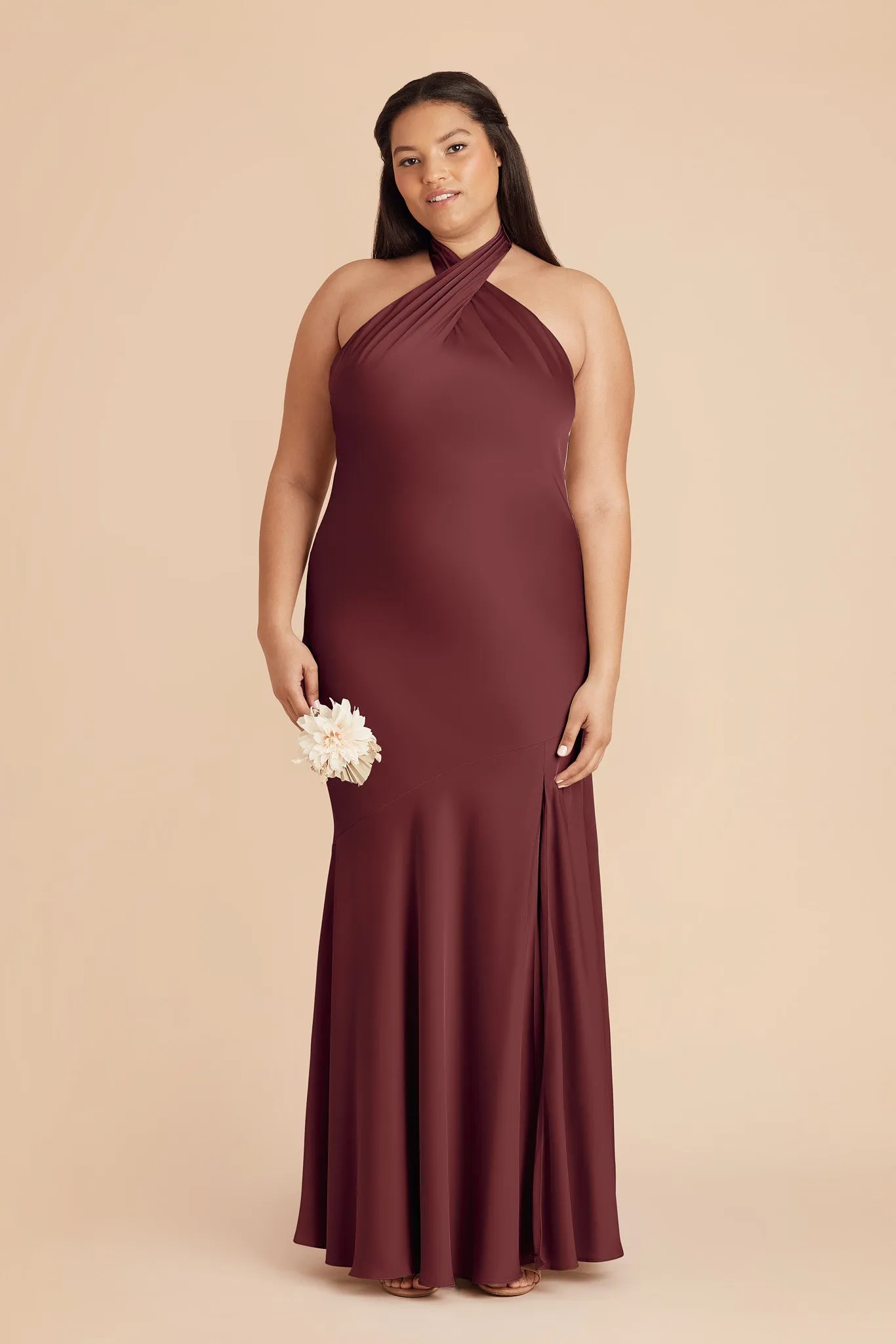 Stephanie Matte Satin Dress - Rosewood sold by Birdy Grey product image thumbnail 2