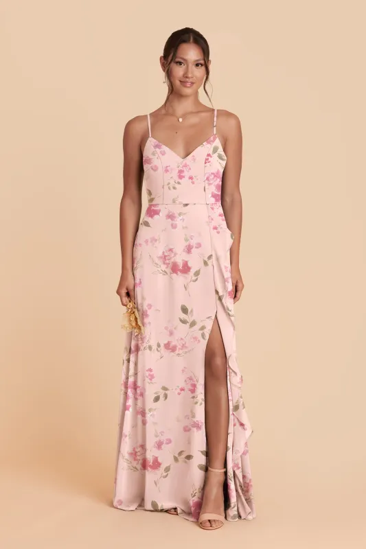 Theresa Chiffon Dress - Blush Pink Rococo Floral made by Birdy Grey