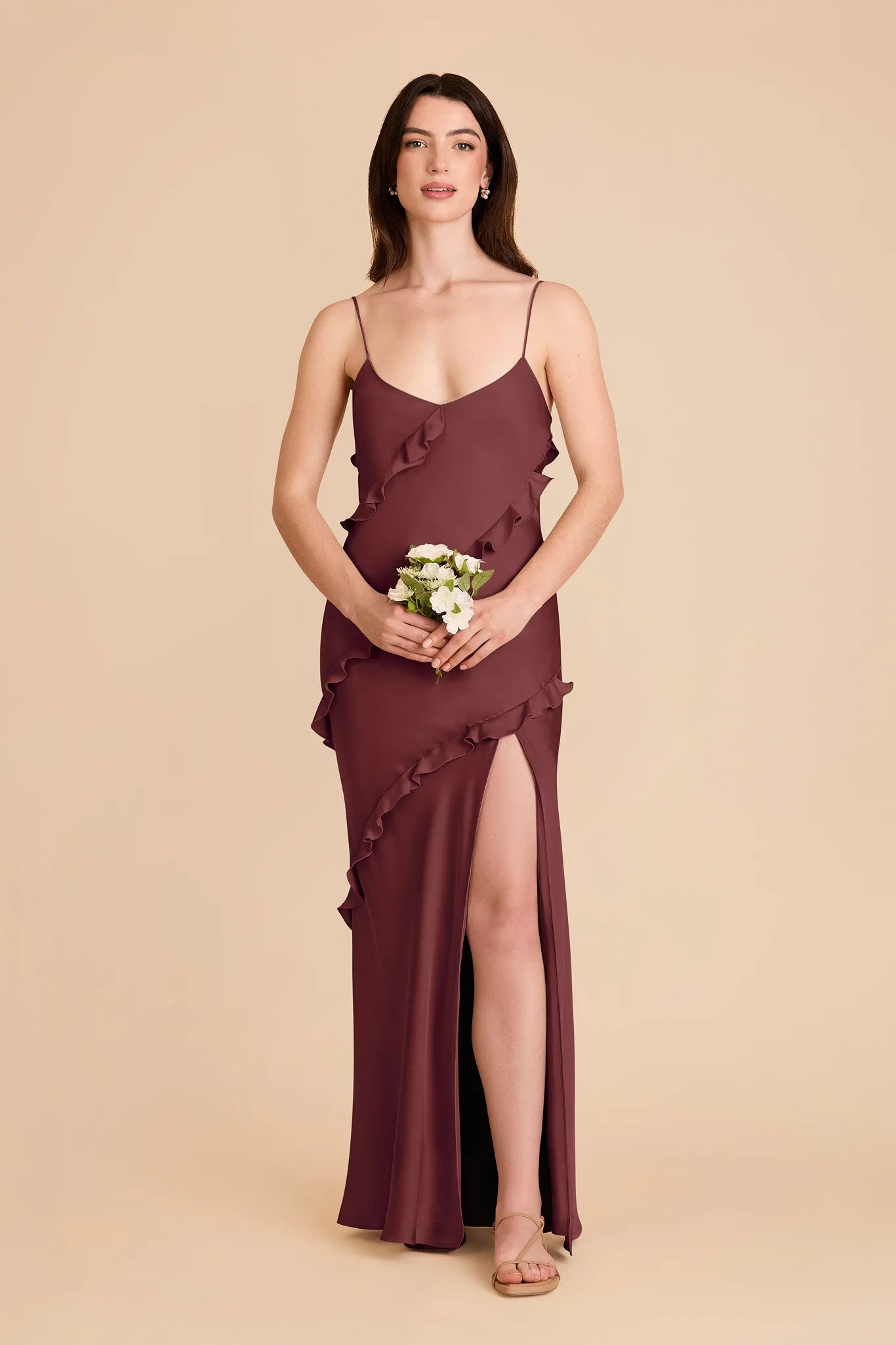 Valentina Matte Satin Dress - Rosewood sold by Birdy Grey product image thumbnail 3