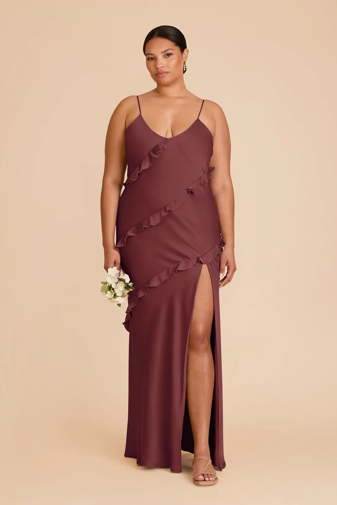 Valentina Matte Satin Dress - Rosewood sold by Birdy Grey product image thumbnail 2