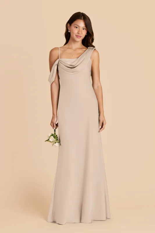 Freya Matte Satin Dress - Almond made by Birdy Grey