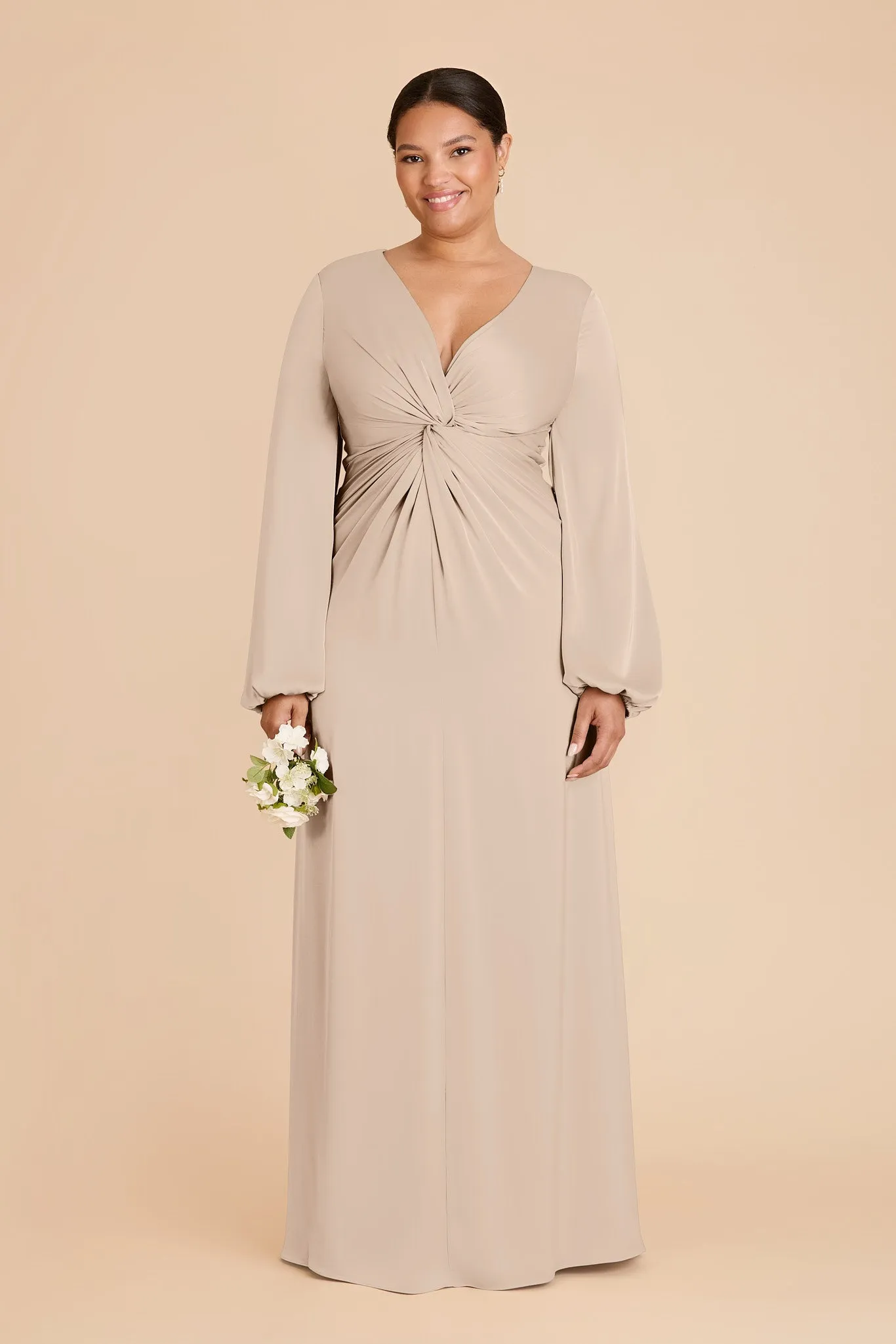 Juniper Matte Satin Dress - Almond sold by Birdy Grey product image thumbnail 2