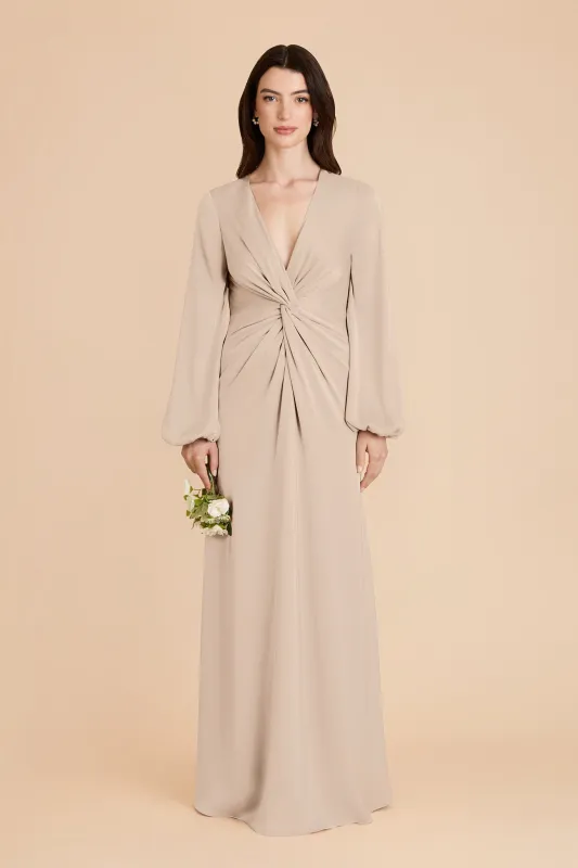 Juniper Matte Satin Dress - Almond made by Birdy Grey