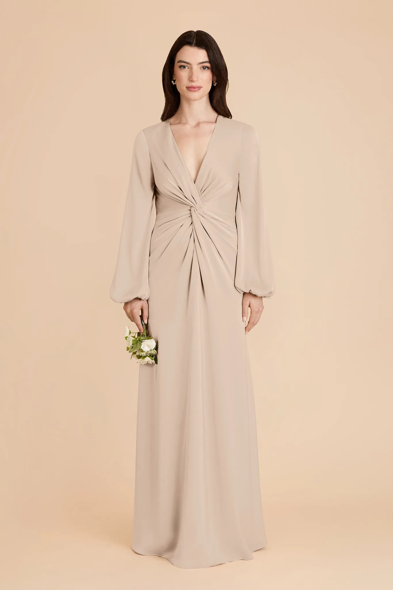 Juniper Matte Satin Dress - Almond sold by Birdy Grey