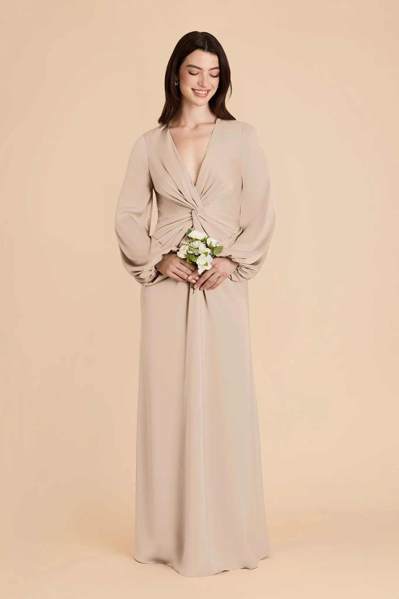 Juniper Matte Satin Dress - Almond sold by Birdy Grey product image thumbnail 3