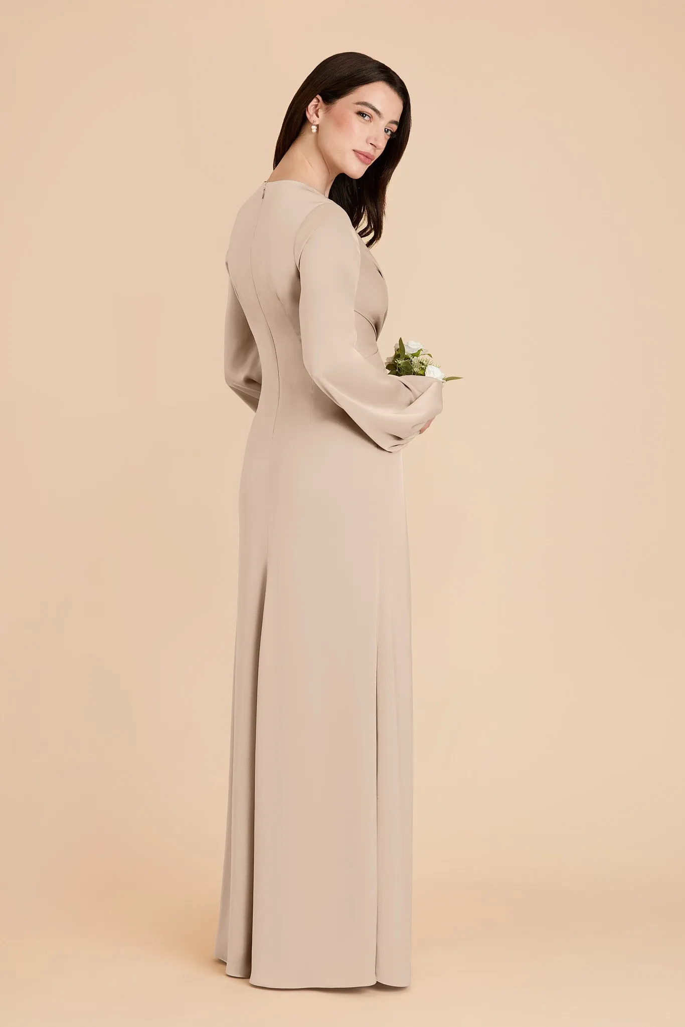 Juniper Matte Satin Dress - Almond sold by Birdy Grey product image thumbnail 4