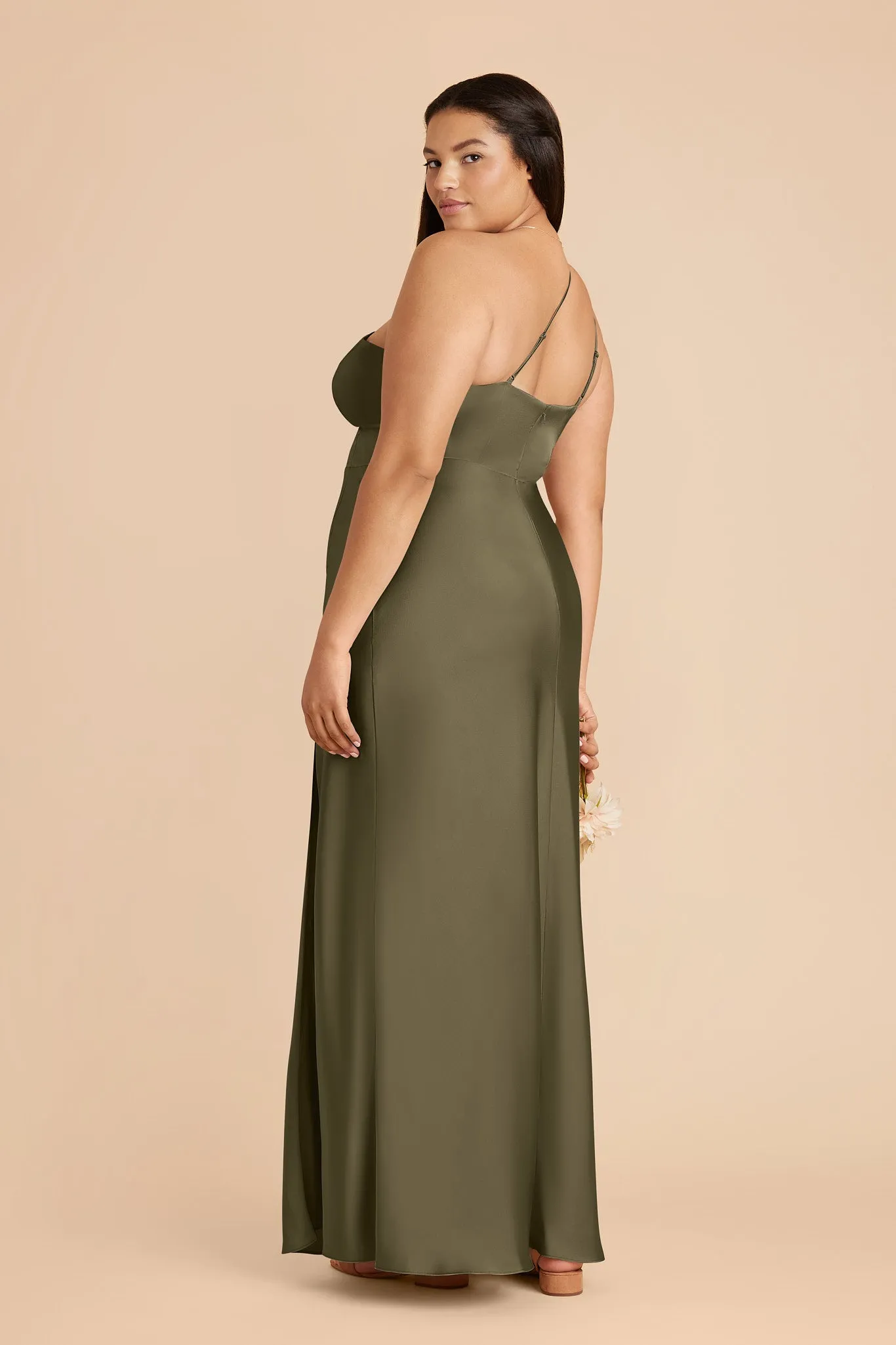 Kensie Matte Satin Dress - Thyme sold by Birdy Grey product image thumbnail 5
