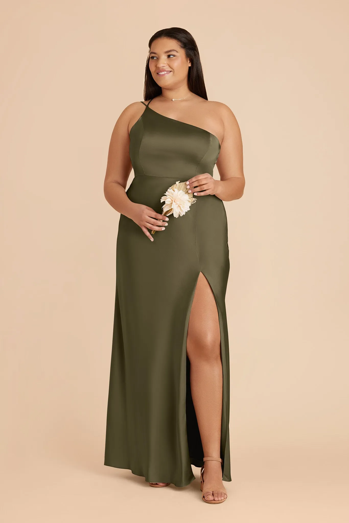 Kensie Matte Satin Dress - Thyme sold by Birdy Grey product image thumbnail 2