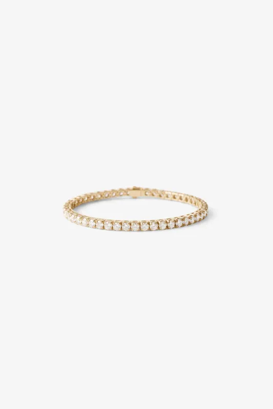 Tennis Bracelet 14K Gold Plated Sterling Silver Bracelet - Diamond made by Birdy Grey