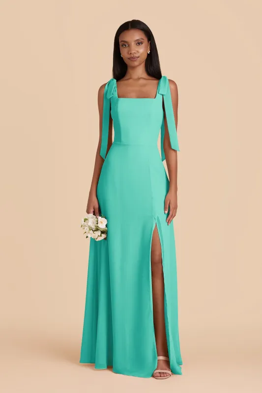 Alex Chiffon Dress - Aquamarine made by Birdy Grey