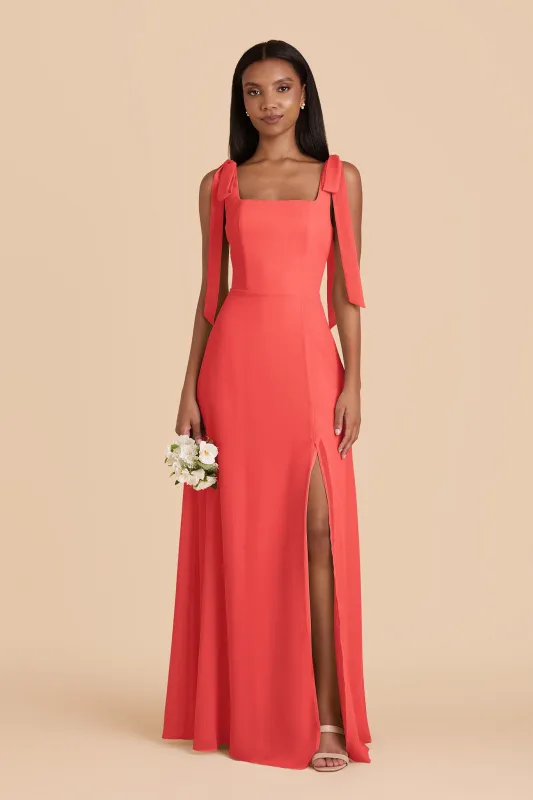 Alex Chiffon Dress - Guava made by Birdy Grey
