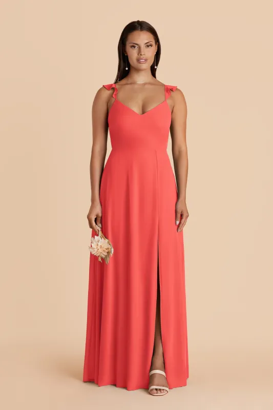Doris Chiffon Dress - Guava made by Birdy Grey