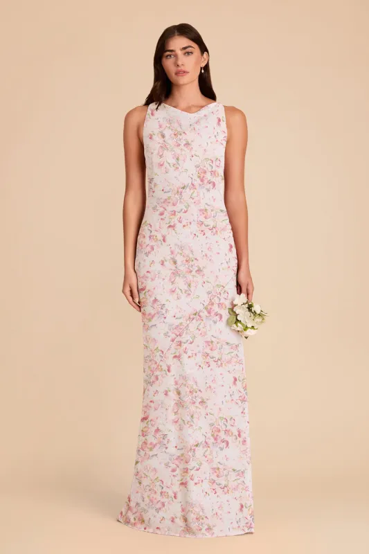Destiny Chiffon Dress - Pink Falling Petals made by Birdy Grey