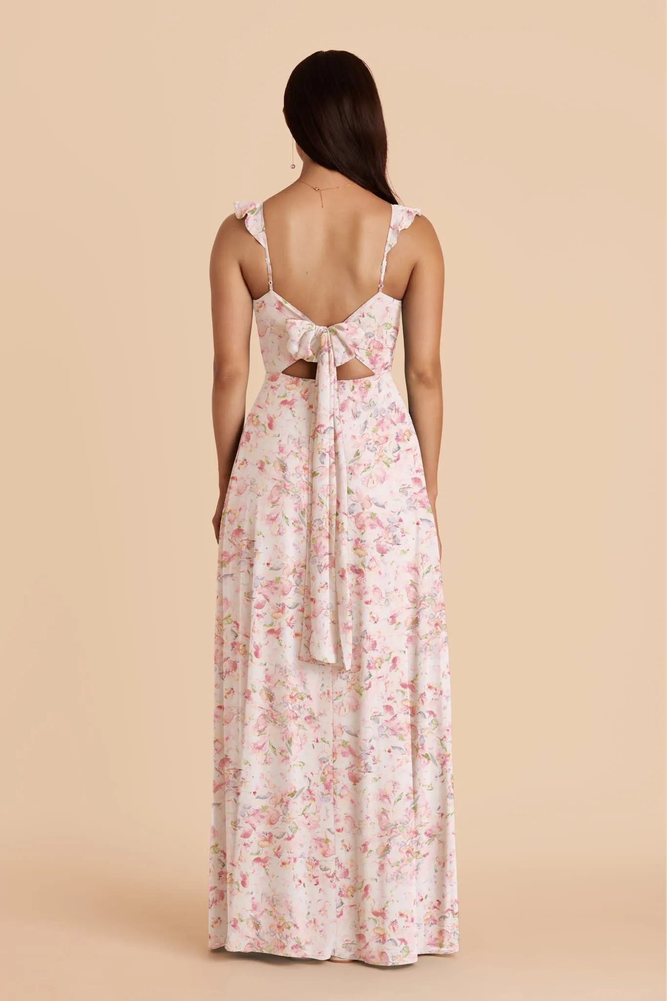 Doris Chiffon Dress - Pink Falling Petals sold by Birdy Grey product image thumbnail 4