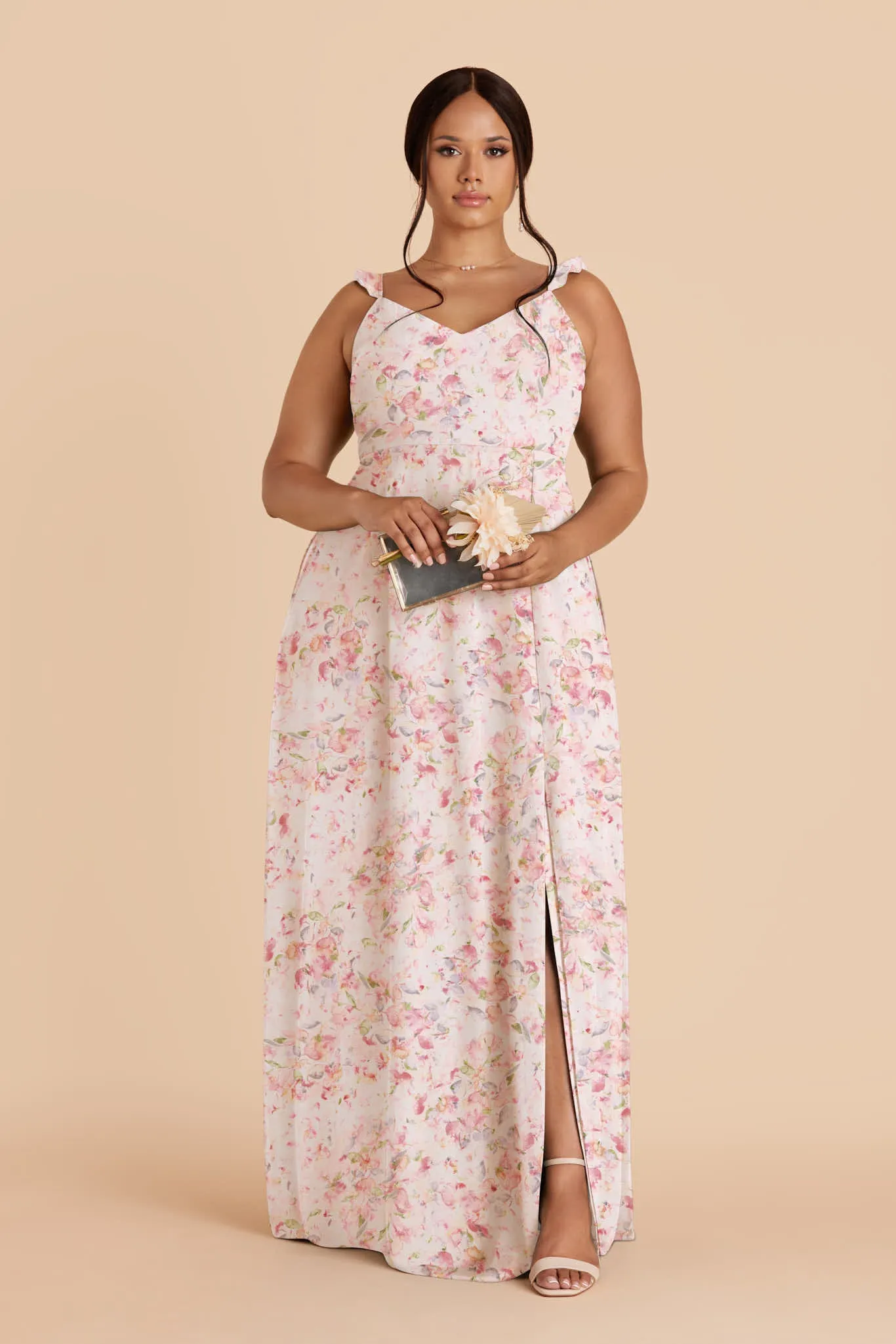 Doris Chiffon Dress - Pink Falling Petals sold by Birdy Grey product image thumbnail 2