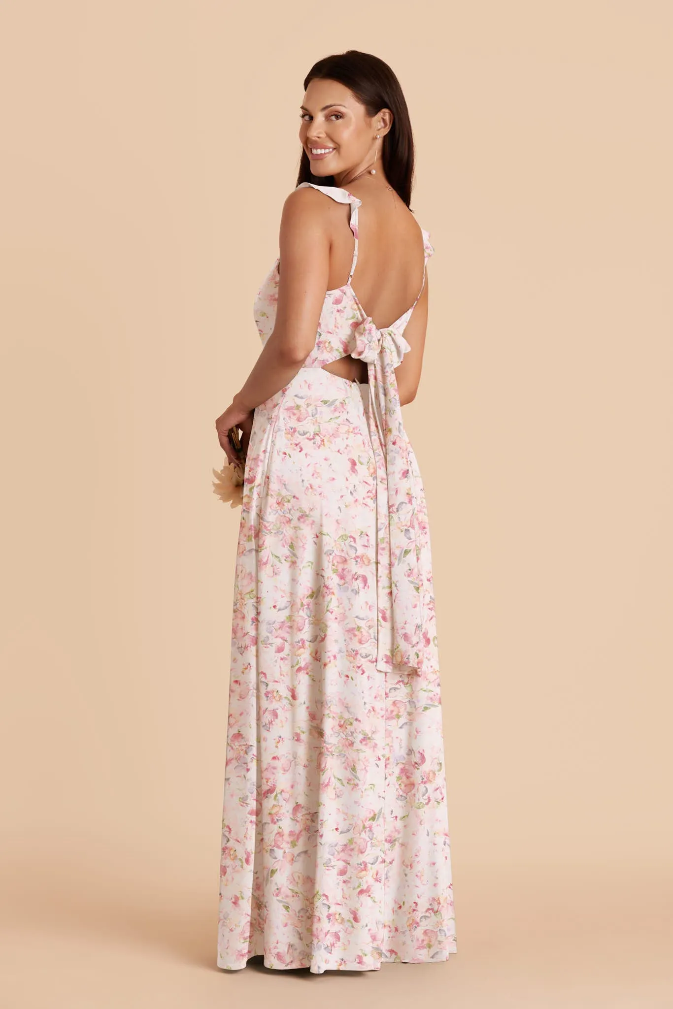 Doris Chiffon Dress - Pink Falling Petals sold by Birdy Grey product image thumbnail 3