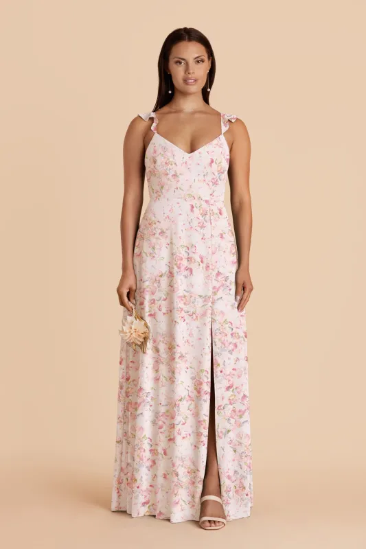 Doris Chiffon Dress - Pink Falling Petals made by Birdy Grey