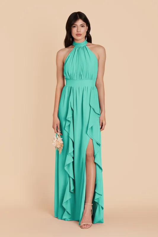 Joyce Chiffon Dress - Aquamarine made by Birdy Grey