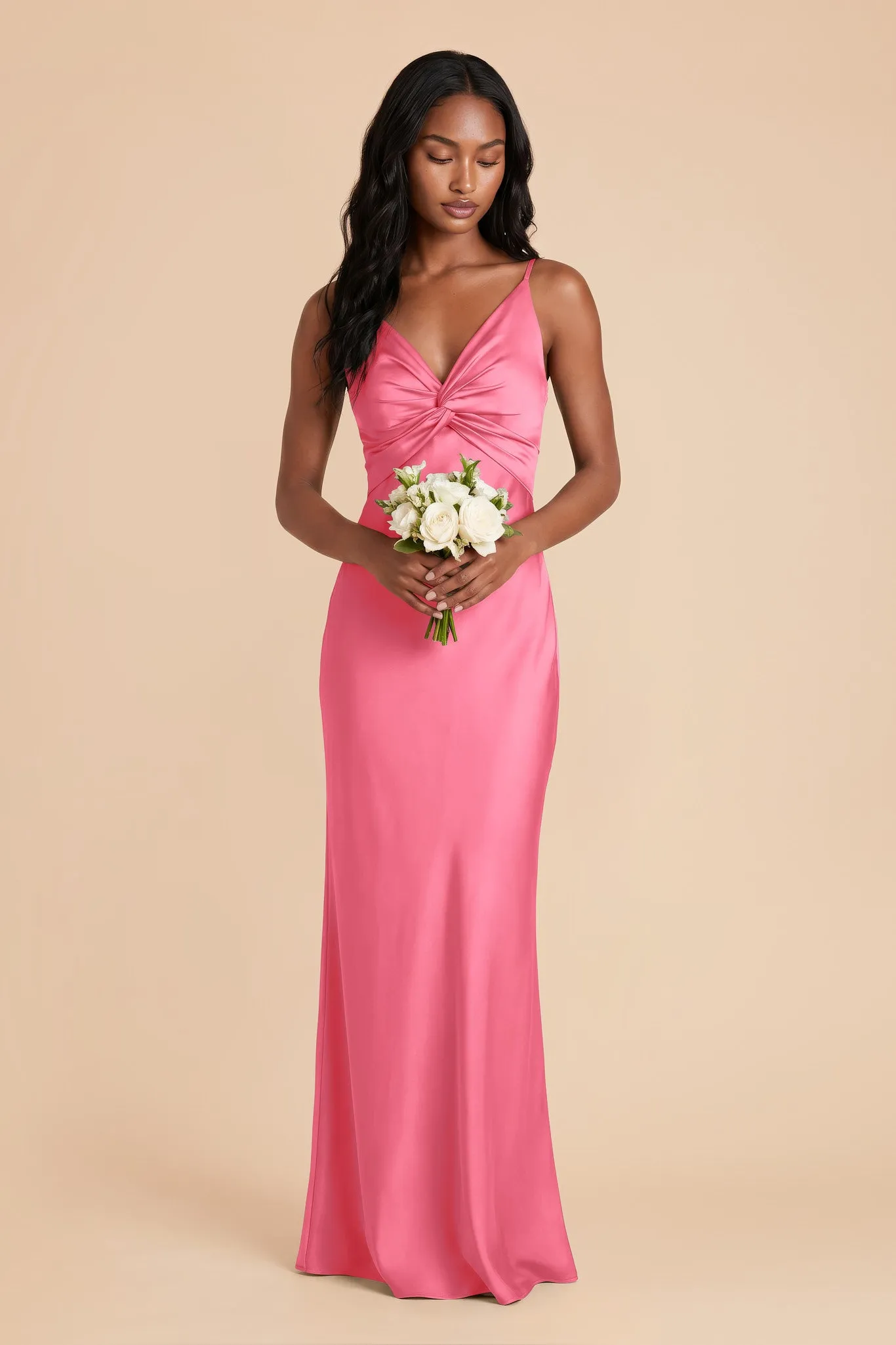 Meg Matte Satin Dress - Bon Bon Pink sold by Birdy Grey product image thumbnail 2