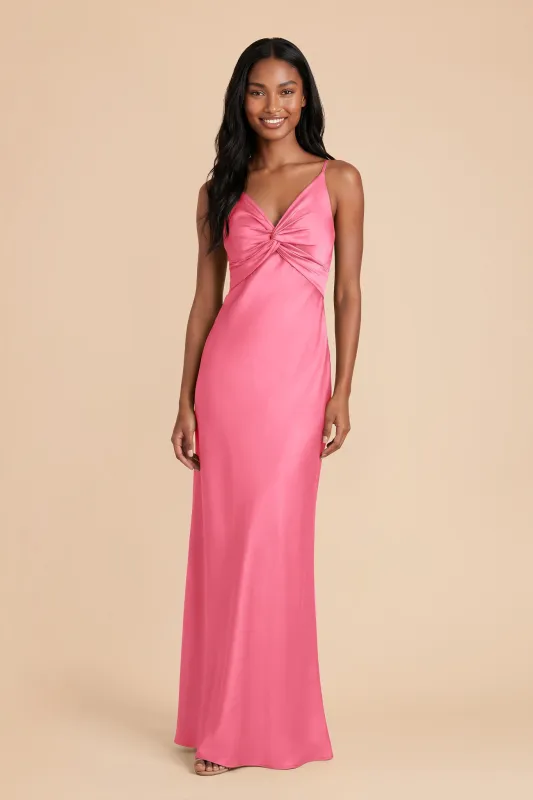 Meg Matte Satin Dress - Bon Bon Pink made by Birdy Grey