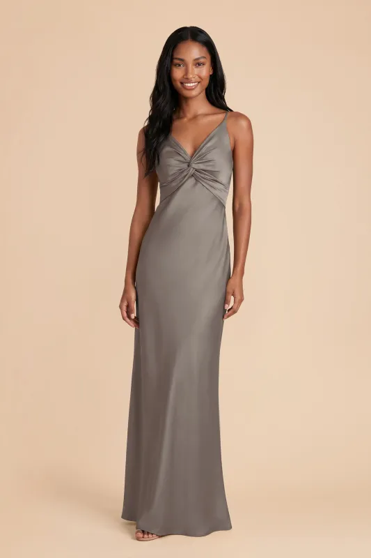 Meg Matte Satin Dress - Quartz made by Birdy Grey