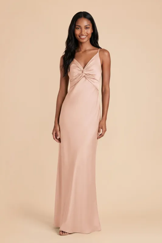 Meg Matte Satin Dress - Rose Gold made by Birdy Grey