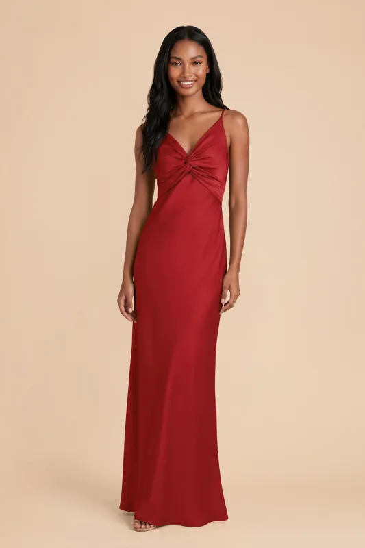 Meg Matte Satin Dress - Ruby Red made by Birdy Grey
