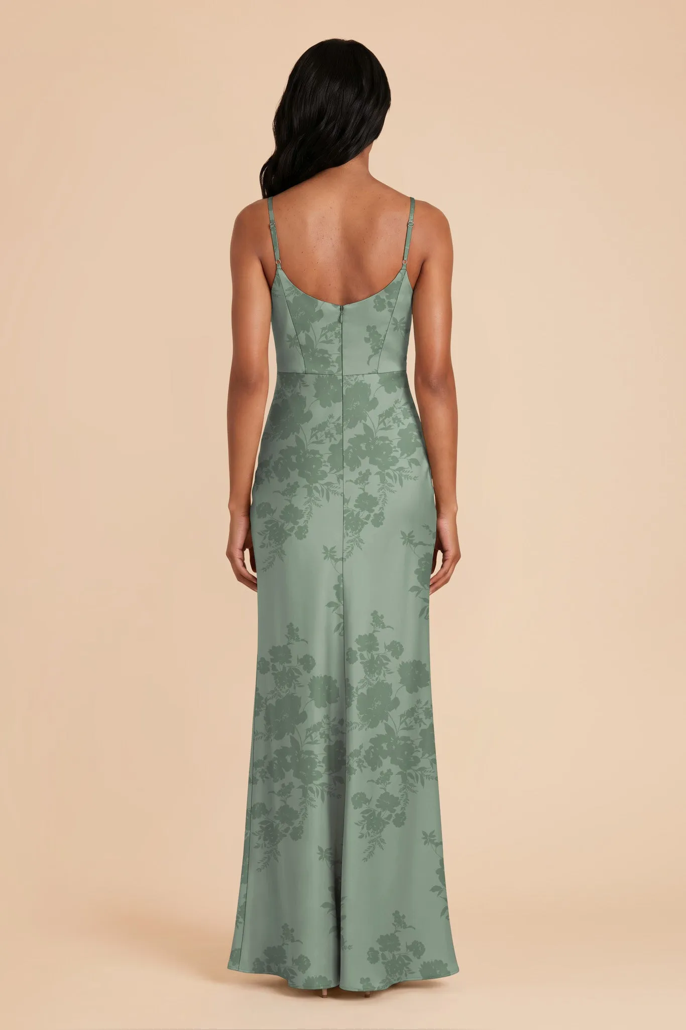 Meg Matte Satin Dress - Sage Whimsical Blooms sold by Birdy Grey product image thumbnail 3