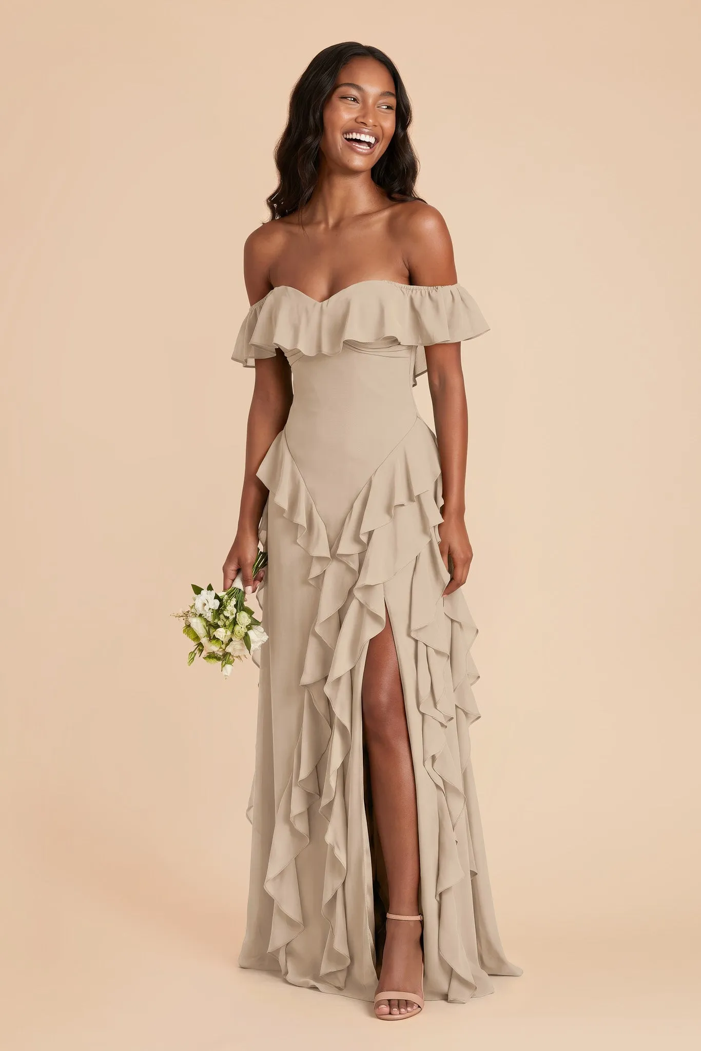 Sindy Chiffon Dress - Almond sold by Birdy Grey product image thumbnail 2