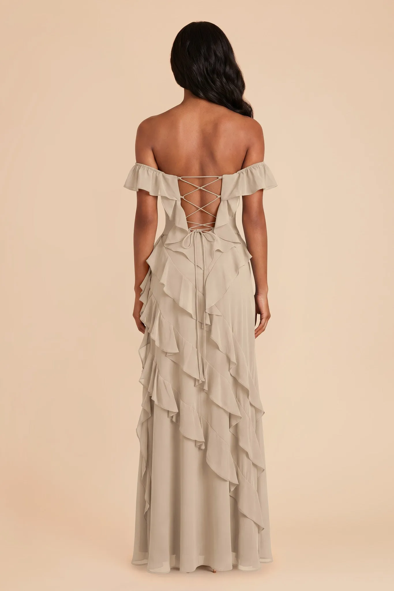 Sindy Chiffon Dress - Almond sold by Birdy Grey product image thumbnail 4