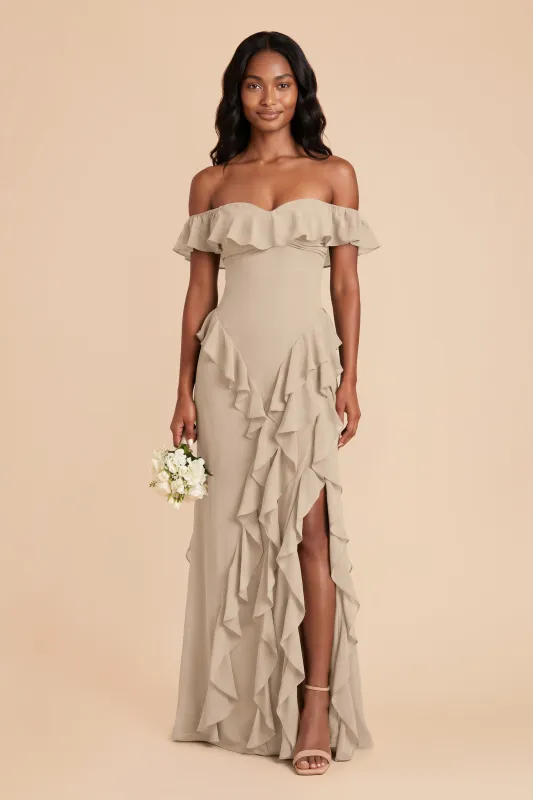 Sindy Chiffon Dress - Almond made by Birdy Grey