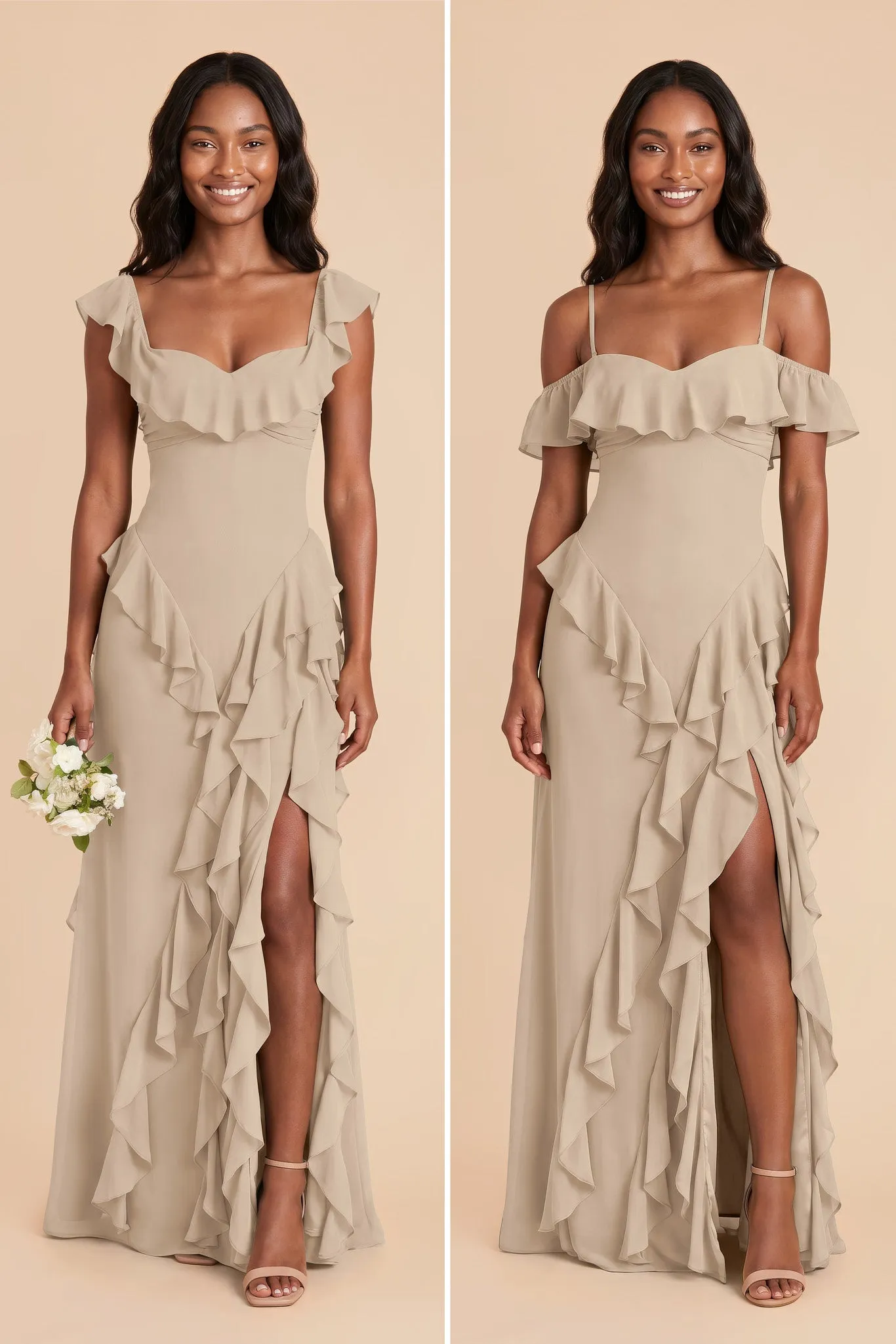 Sindy Chiffon Dress - Almond sold by Birdy Grey product image thumbnail 5