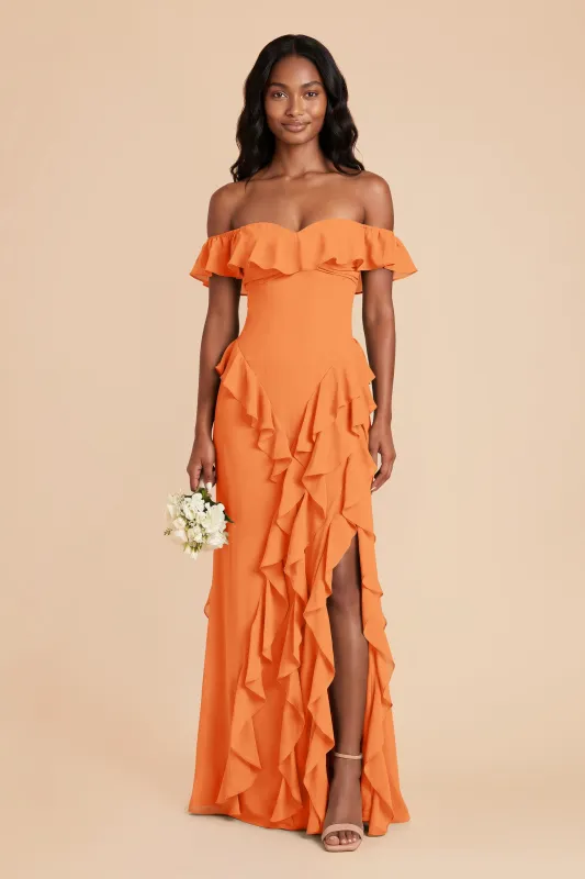 Sindy Chiffon Dress - Apricot made by Birdy Grey