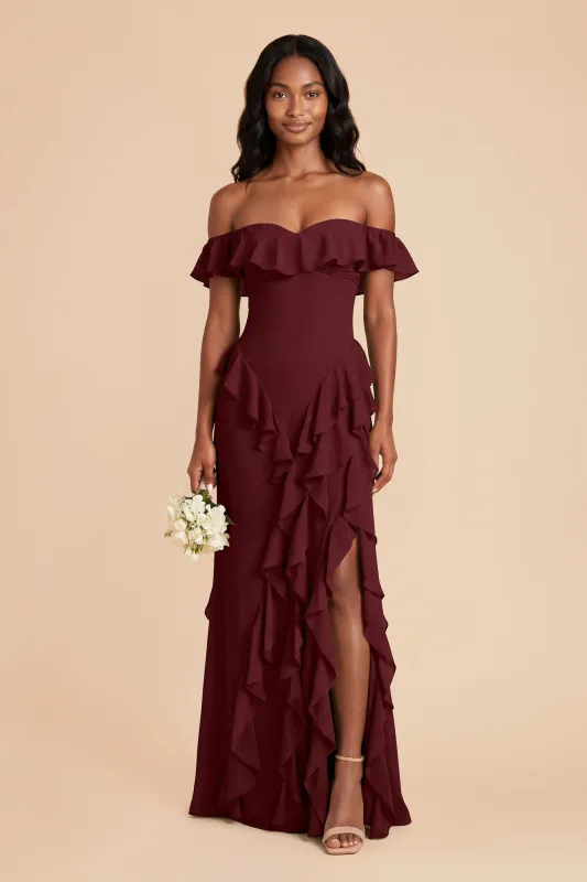 Sindy Chiffon Dress - Black Cherry made by Birdy Grey