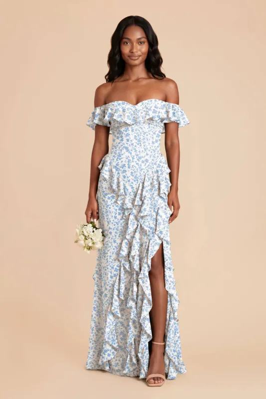 Sindy Chiffon Dress - Blue Dreamy Ditsy made by Birdy Grey