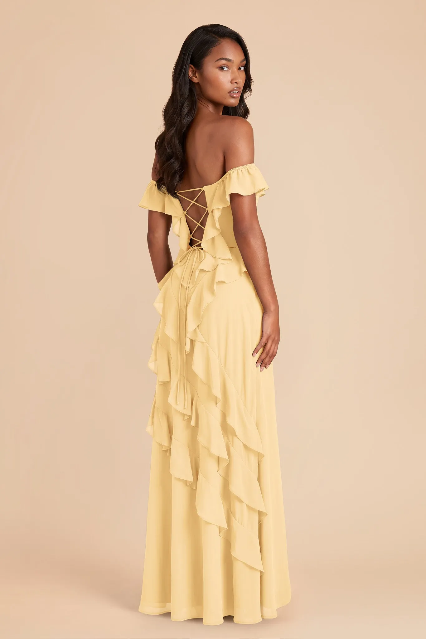Sindy Chiffon Dress - Butter sold by Birdy Grey product image thumbnail 3