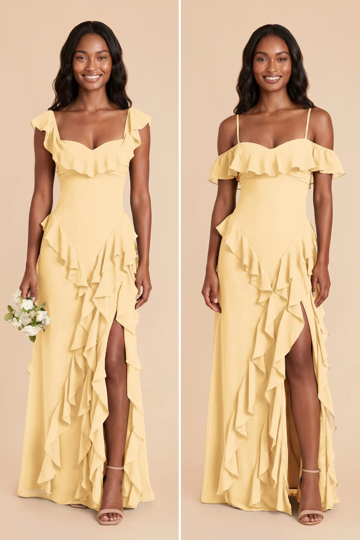 Sindy Chiffon Dress - Butter sold by Birdy Grey product image thumbnail 5