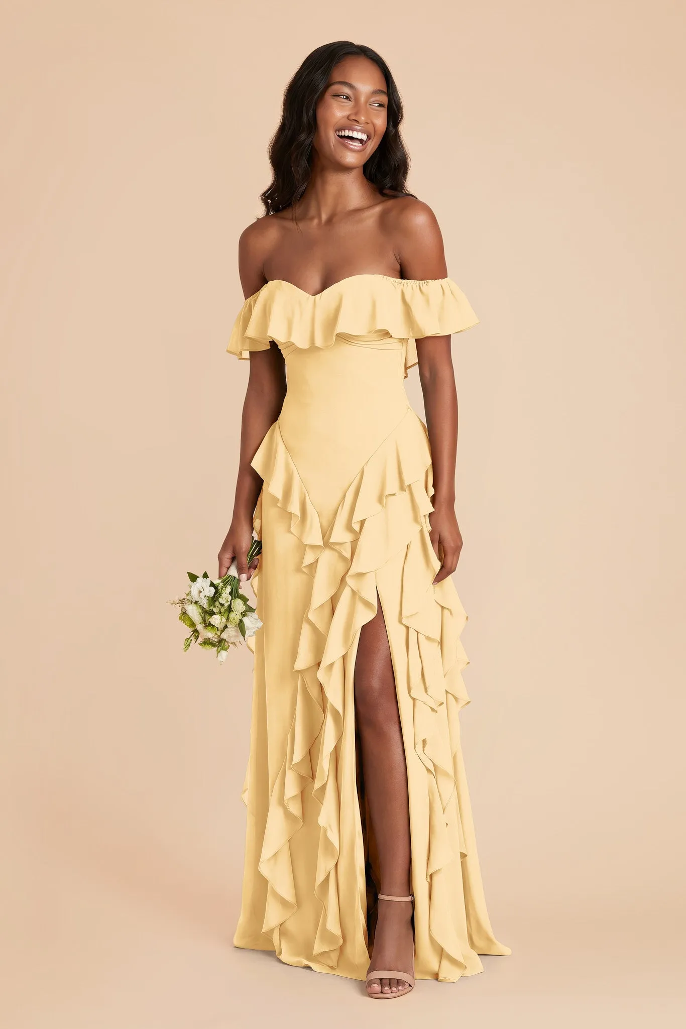Sindy Chiffon Dress - Butter sold by Birdy Grey product image thumbnail 2