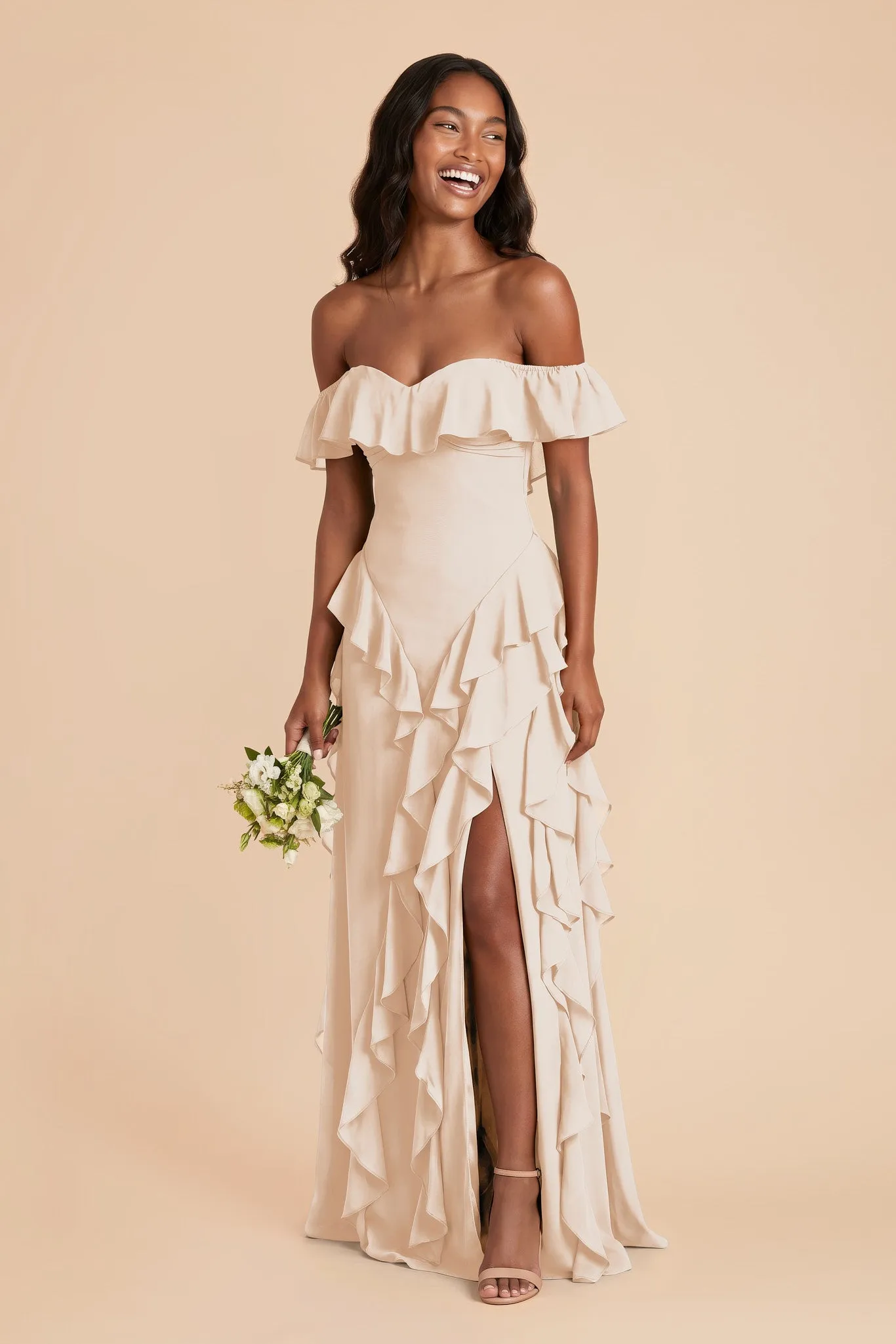 Sindy Chiffon Dress - Champagne sold by Birdy Grey product image thumbnail 2