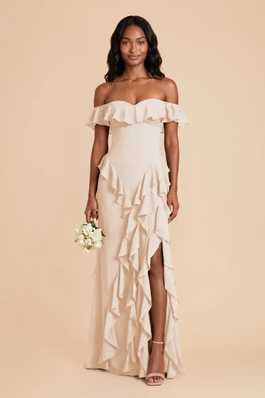 Sindy Chiffon Dress - Champagne made by Birdy Grey