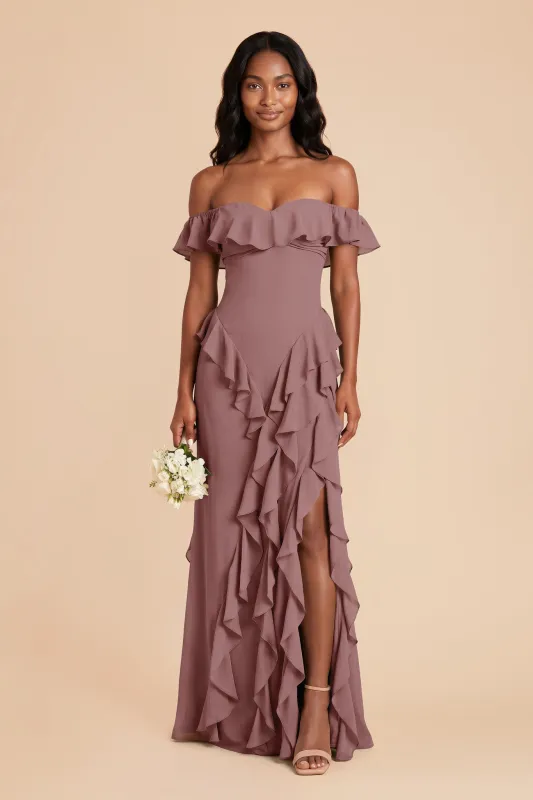 Sindy Chiffon Dress - Dark Mauve made by Birdy Grey